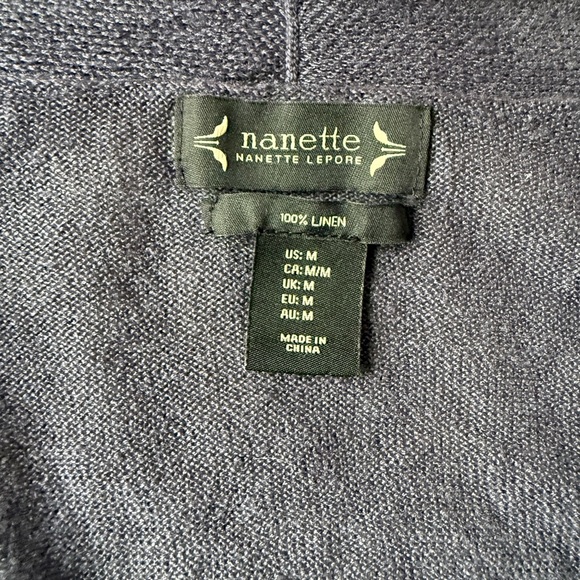 Nanette Lepore 100% Linen Open Front Cardigan - Picture 5 of 9